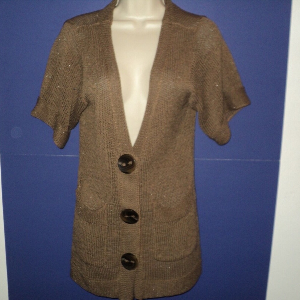 Anthropologie Curio Size S Cardigan Sweater Brown